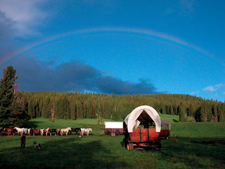 USA-Wyoming-Grand Tetons Covered Wagon Train